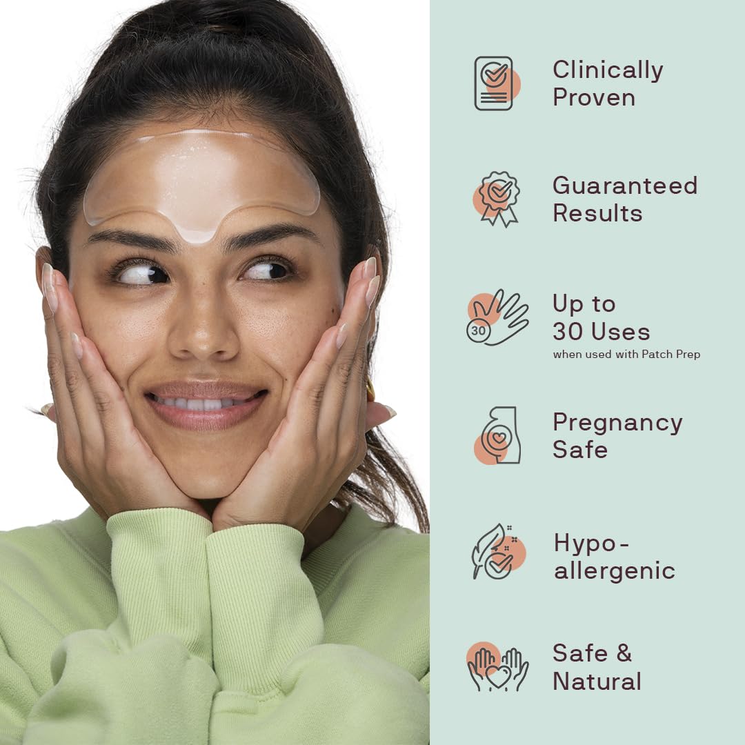 Dermaclara Silicone Face Patches for Wrinkles & Fine Lines - Anti-Wrinkle, Facial Silicone Forehead and Under Eye Patches - Pregnancy Safe Skincare - Silicone Face Patches Reusable up to 30 Times