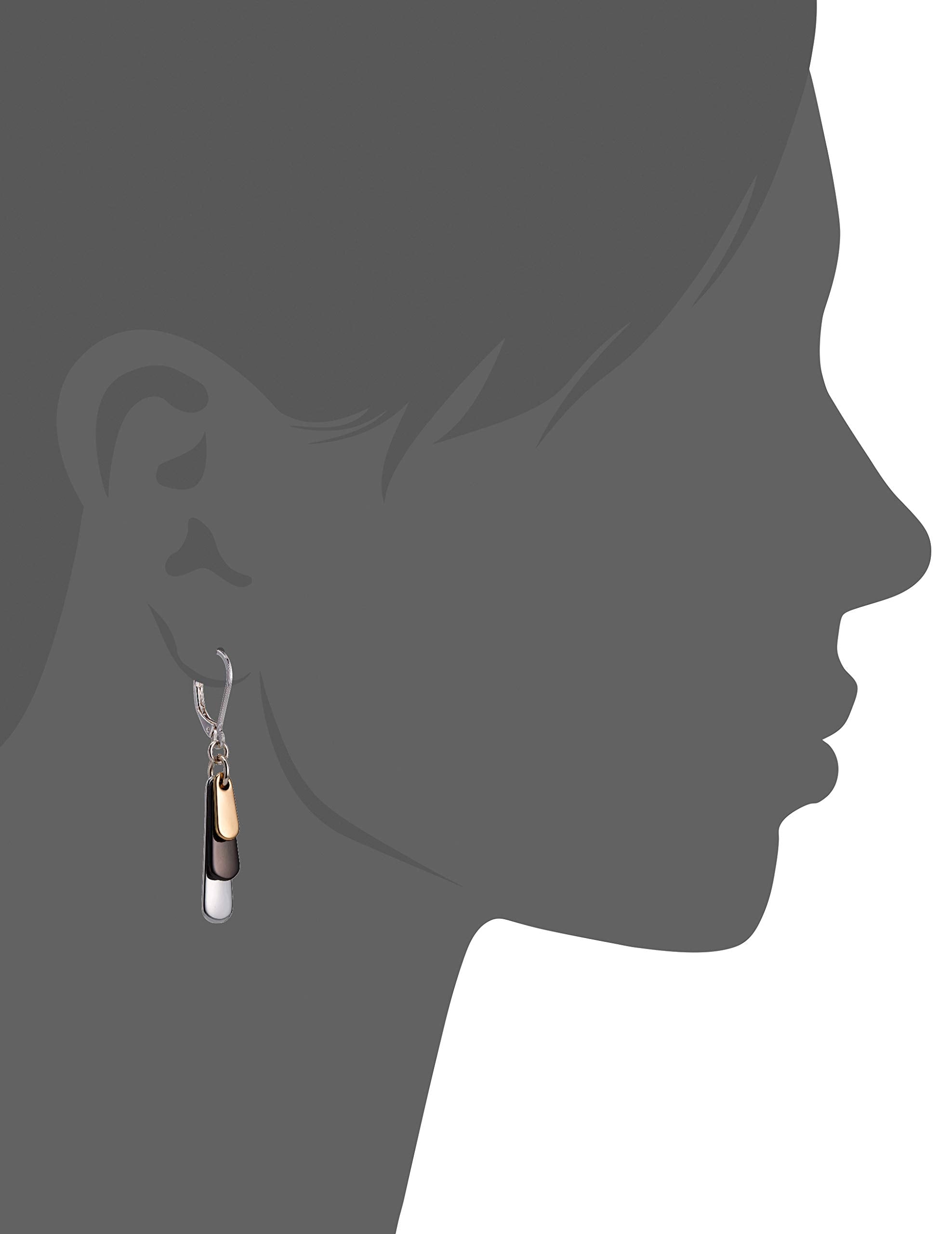 Nine West "Metal Motion" Tri-Tone Shaky Drop Earrings, Multi