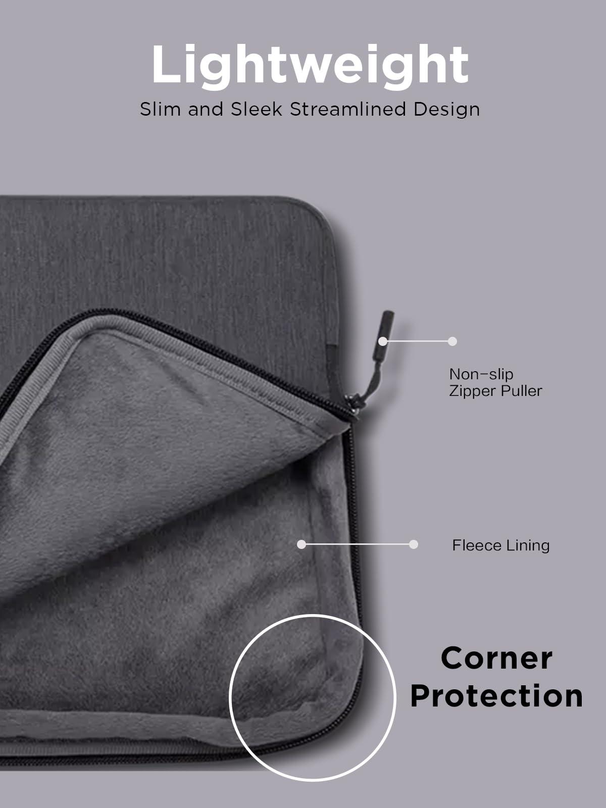 Lenovo Urban Laptop Sleeve 14 Inch for Laptop/ Notebook/Tablet Compatible with MacBook Air/Pro Water Resistant - Charcoal Grey