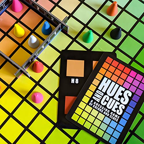 HUES and CUES - Vibrant Color Guessing Board Game for 3-10 Players Ages 8+, Connect Clues and Guess from 480 Color Squares