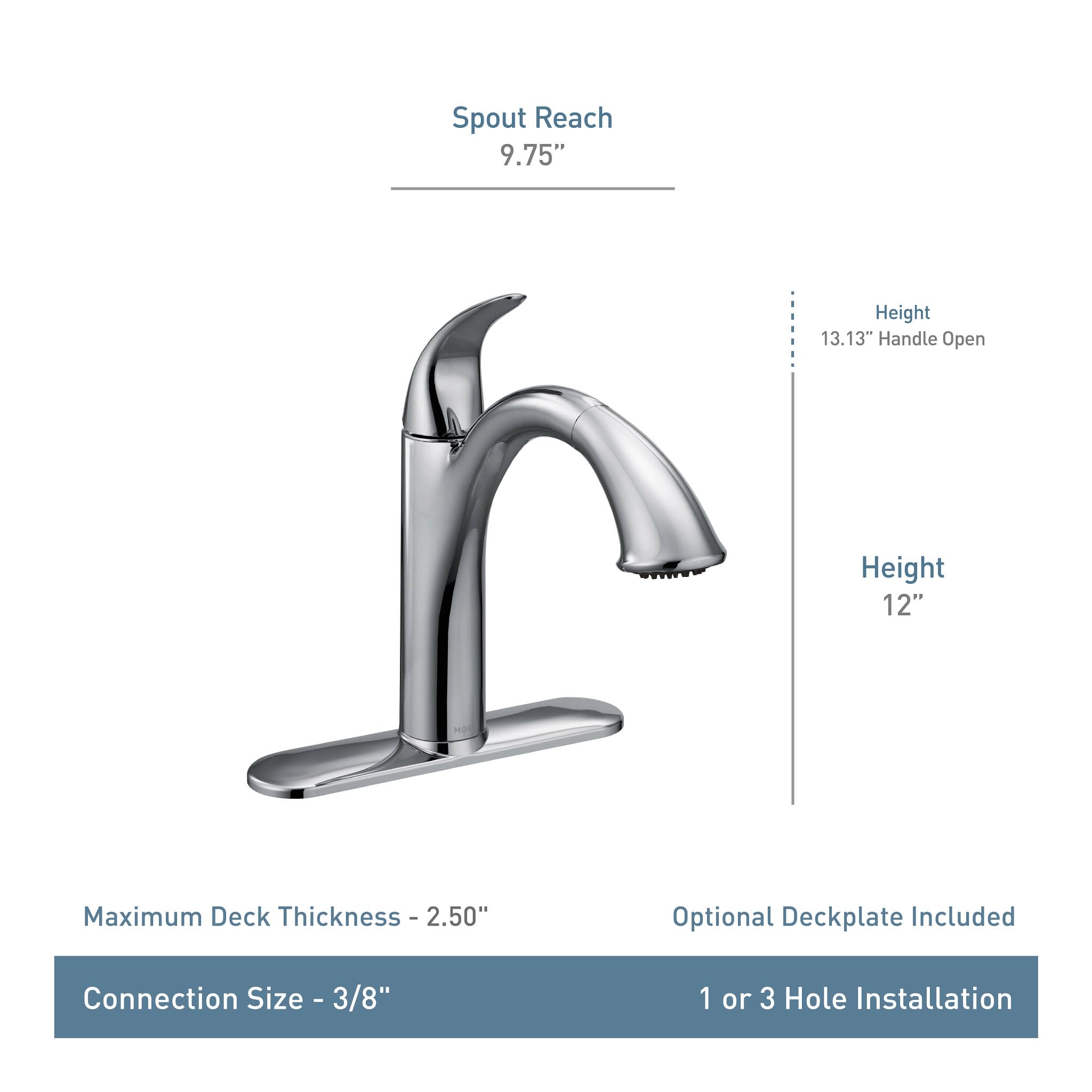 Moen Camerist Spot Resist Stainless One-Handle Kitchen Faucet with Pullout Spray Head, Featuring Power Clean and Reflex Docking System, 7545SRS