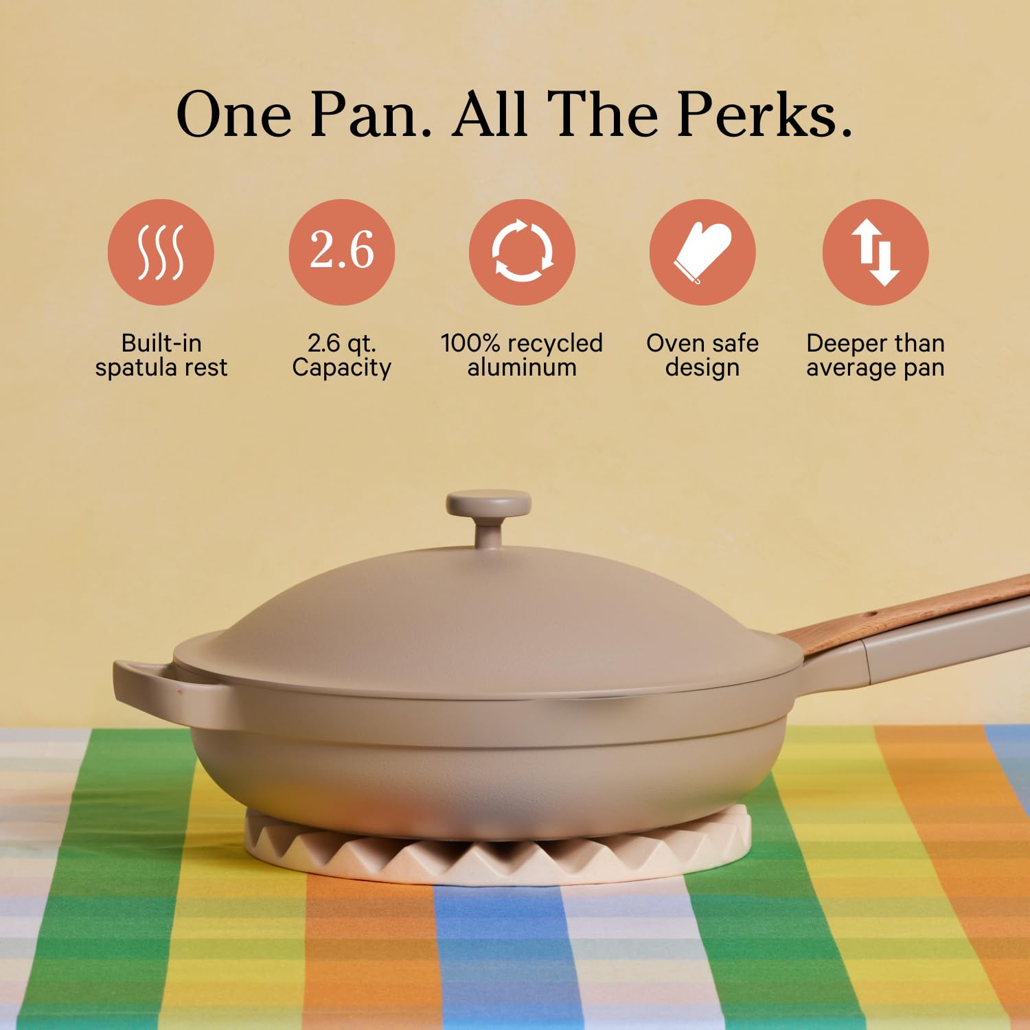 Our Place Always Pan 2.0-10.5-Inch Nonstick, Toxin-Free Ceramic Cookware | Versatile Frying Pan, Skillet, Saute Pan | Stainless Steel Handle | Oven Safe | Lightweight Aluminum Body | Steam