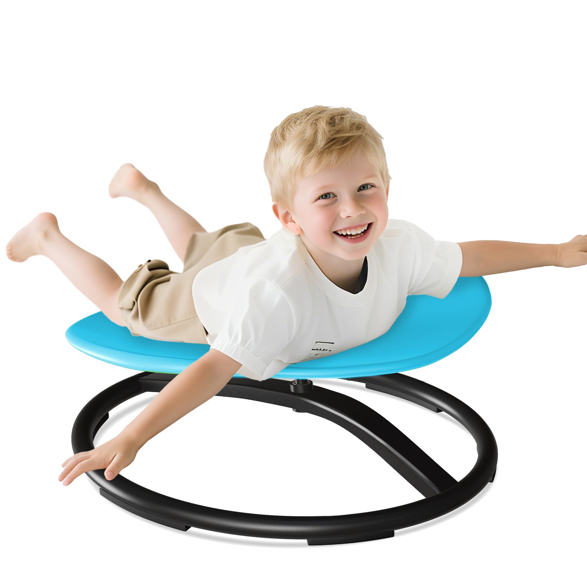 Pterying 21" L × 19" W Large Size Spinning Chair for Autistic Kids, Toddler Sensory Chair, Sensory Toys Gifts for Kids with Autism & ADHD, Outdoor/Indoor Toys for Kids Ages 4-8, Azure Rounded Shape