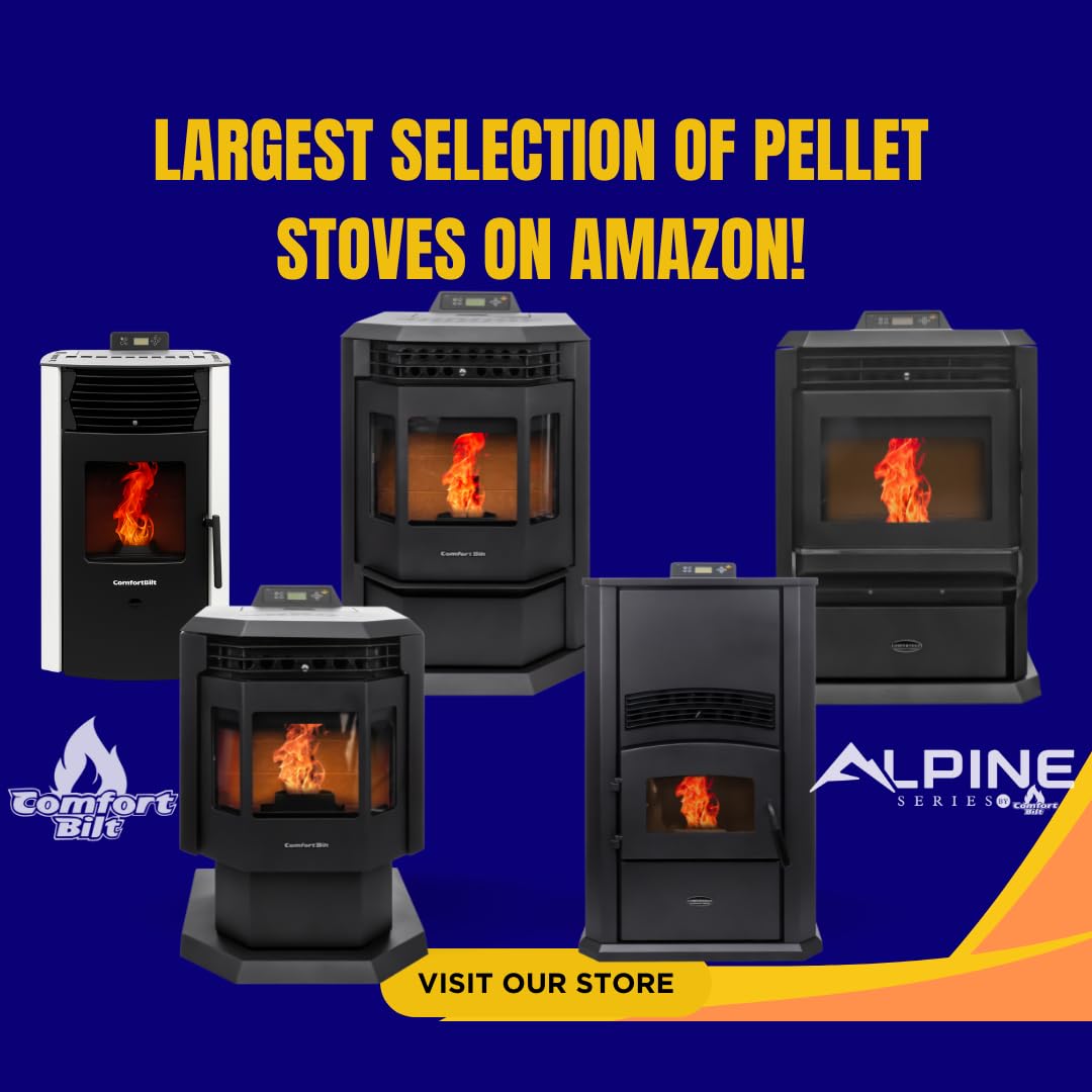 Comfortbilt HP50S Small Wood Pellet Stove Compact Heats 2,200 ft² 47 lb Hopper Arctic White