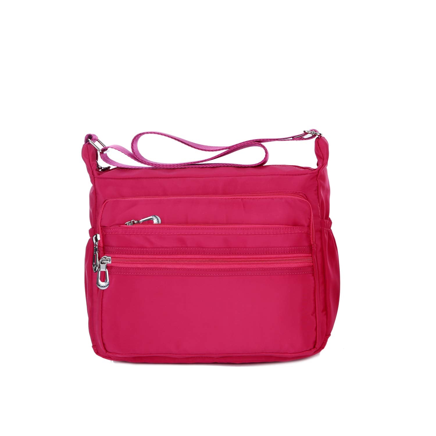 Crossbody Bag for Women Waterproof Shoulder Bag Messenger Bag Casual Nylon Purse Handbag (Small, Pink)