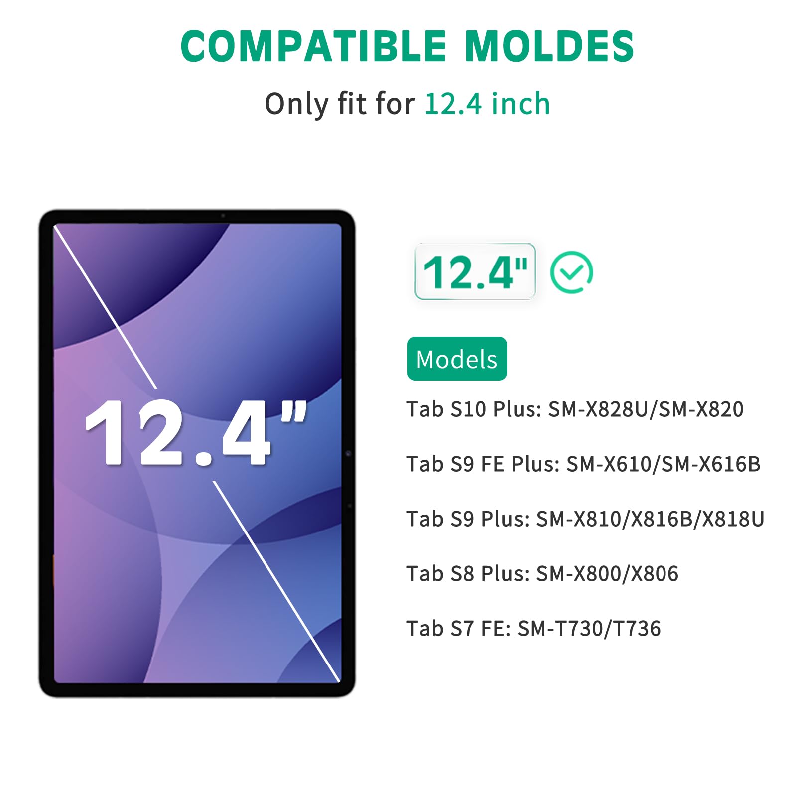 apiker [2-Pack] Screen Protector for Samsung Galaxy Tab S10 Plus/S9 Plus/S9 FE Plus/S7 FE 5G/S8 Plus 12.4 inch, 9H Tempered Glass for Galaxy Tab S10+/S9+/S9 FE+/S7 FE