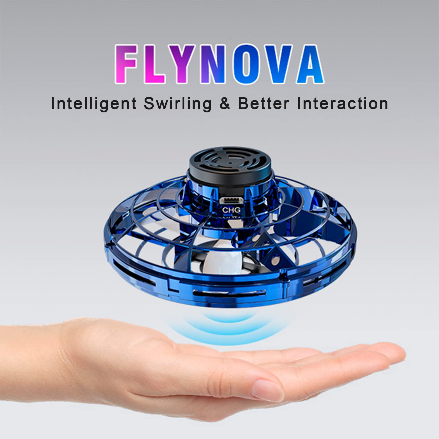 FLYNOVA Cool Kids Light Up Toys, Hand Operated UFO Drones,Mini Flying Orb with Lights,Hover Boomerang Spinner,Xmas Birthday Gifts for Adult Teen,Indoor Outdoor Stocking Stuffers with Family Friends