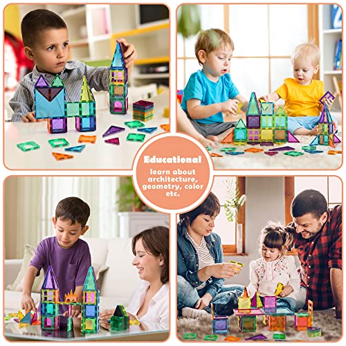 cossy 32Pcs Magnet Tiles Magnetic 3D Building Blocks Set Educational Construction Toys for 3+ Year Kids with Stronger Magnets, Rivets-Fastened, Inspirational, Recreational, Educational, Conventional