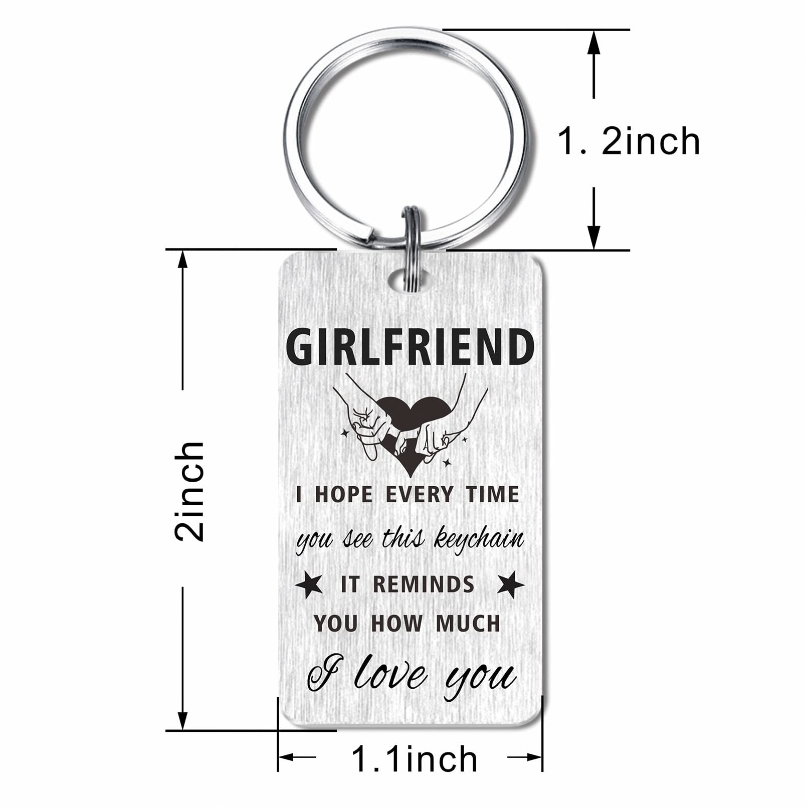 Gezxin Gifts for Girlfriend Romantic, I Love My Girlfriend Keychain from Boyfriend, Cute Girlfriend Birthday Anniversary Present for Women Her, Sentimental Girlfriend Valentine Mother's Day Christmas