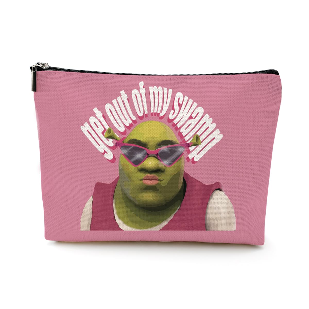 Inspired Cartoon Movie Green Character Cosmetic Bag Funny Movie Merchandise Cartoon Fan Gift Pink Makeup Bag for Women Friend Girl Daughter Sister Niece Female Coworker Birthday Christmas Halloween