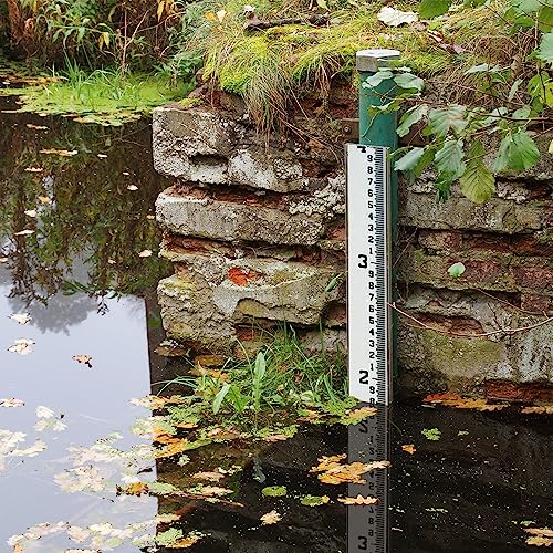 AdirPro 4" Wide Stream Gauge - Heavy Duty Staff Gauge - All Weather Gauge - Water Depth Gauge - Flow Meters (100ths/10ths/feet) (0-4')