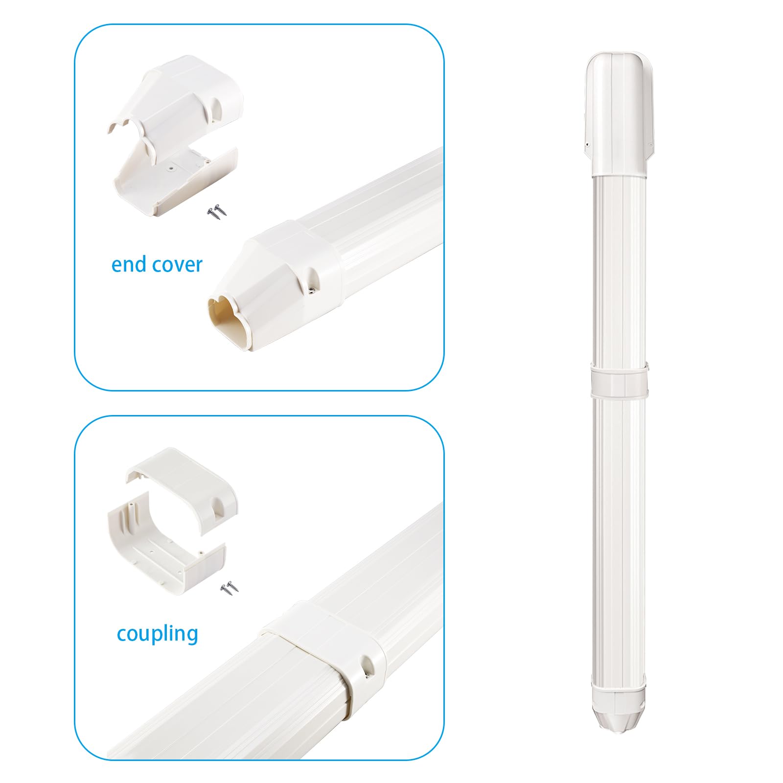 GUYAAC 3" W 7.5Ft L Air Conditioner Decorative PVC Line Cover Kit for Mini Split Air Conditioners and Heat Pumps