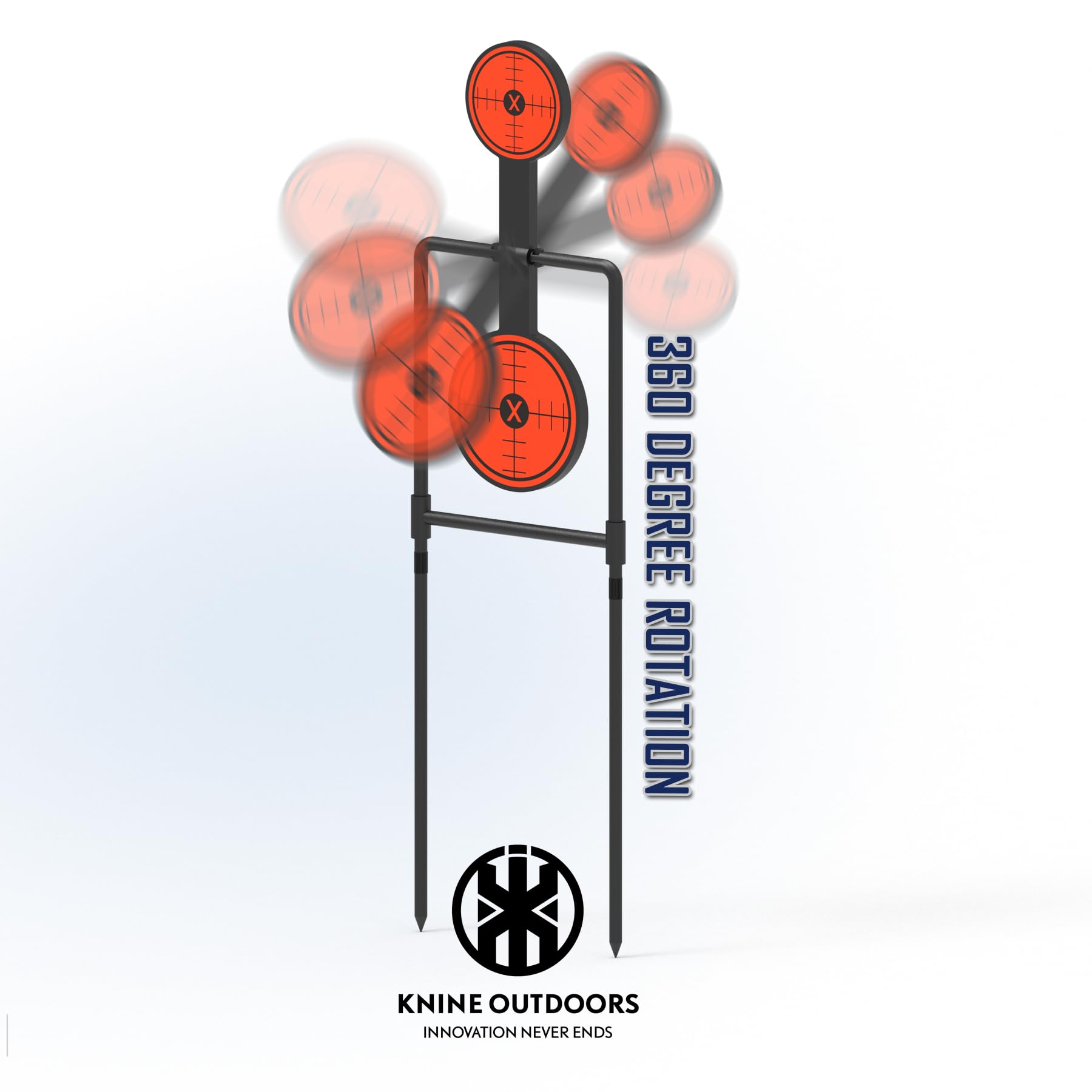 KNINE OUTDOORS 3/8 Inch Thick Double Spinner Shooting Target - Auto Reset Steel Target up to .44 Magnum Centerfire Handguns