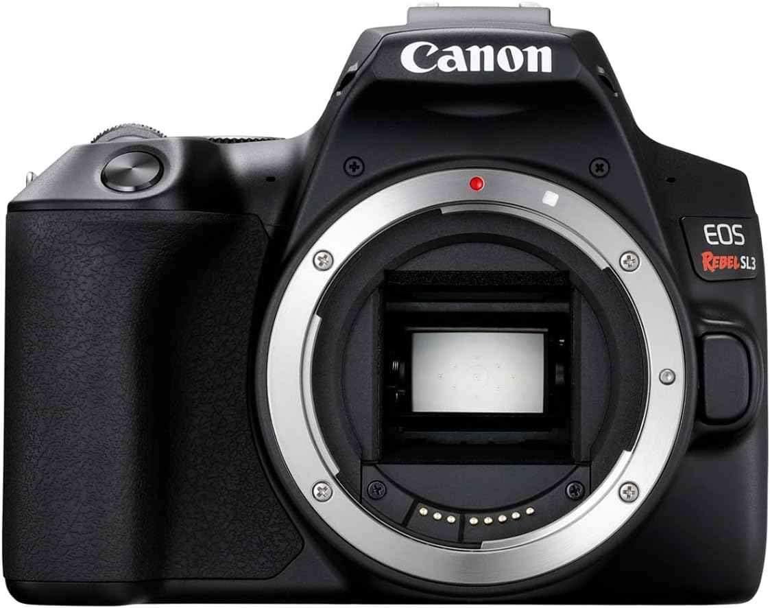 CANON EOS Rebel SL3 DSLR Camera, Built-in Wi-Fi, Dual Pixel CMOS AF and 3.0 inch Vari-Angle Touch Screen, Body, Black