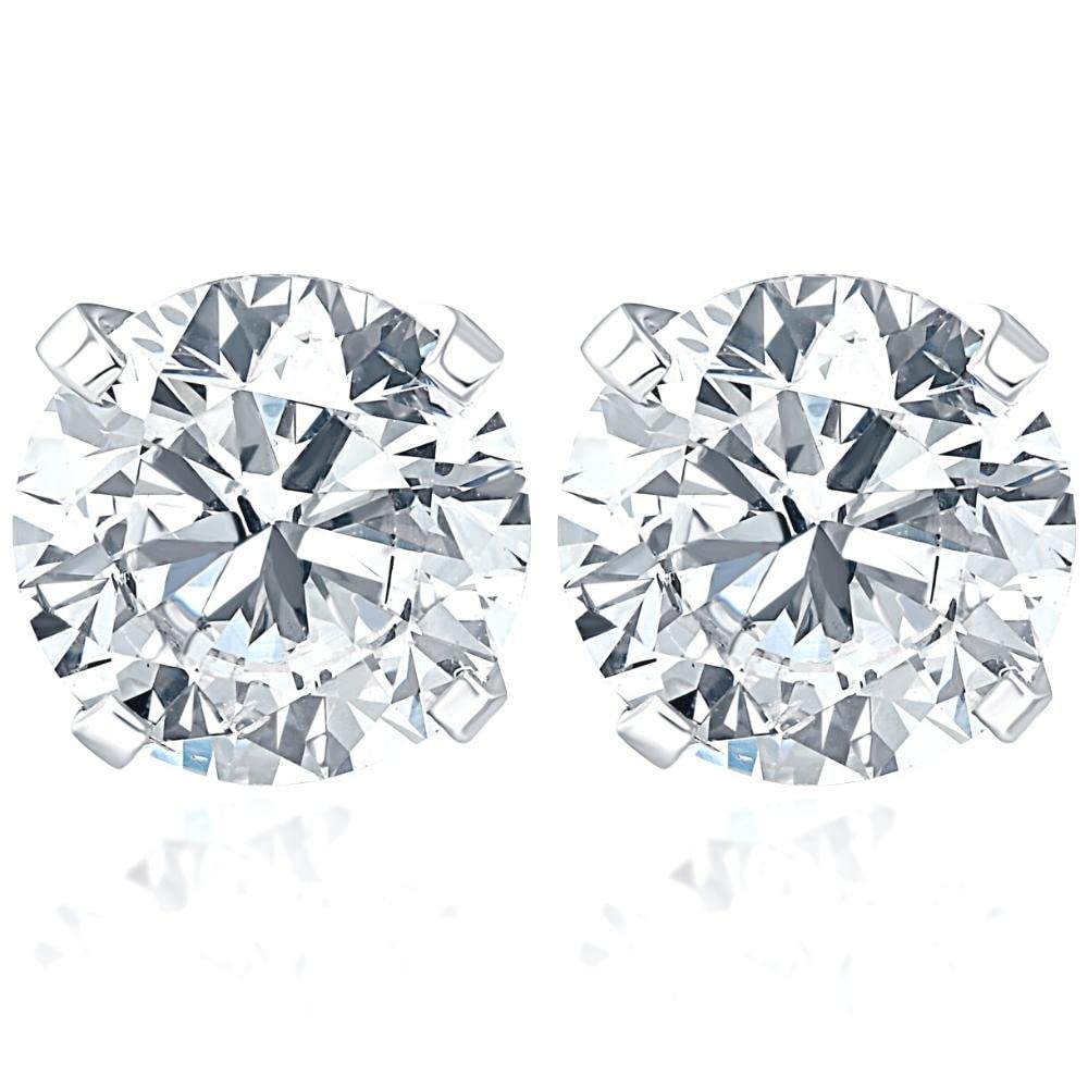 P3 POMPEII3 1 Carat (ctw) Diamond Studs in 14k White Gold Lab Grown