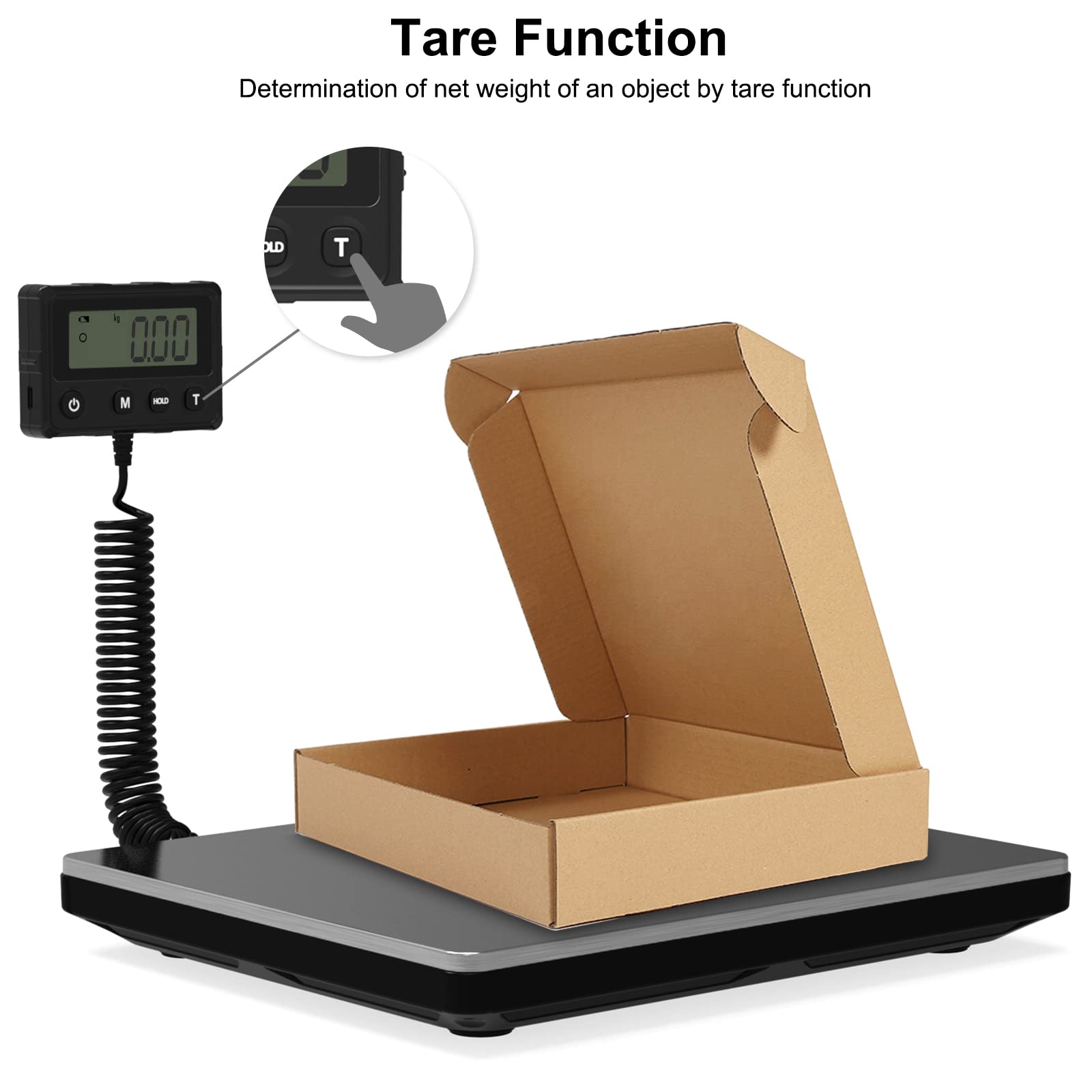 WEIGHTMAN Shipping Scale 440lb (Max.) 5oz (Min.) Heavy Duty Stainless Steel Freight Scale Warehouse Scale Package Scale Farm Scale Industrial Scale Tare/Hold Functions Battery or USB Type-C Powered