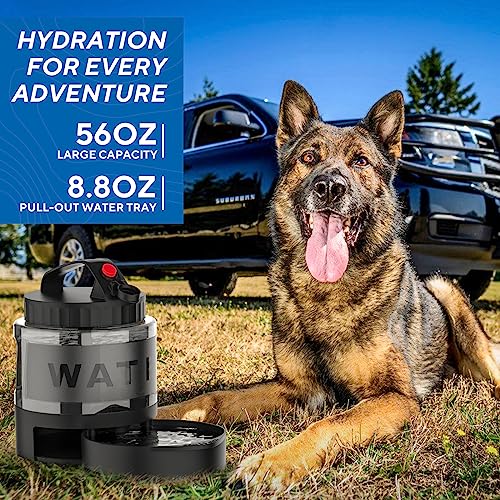 Dog Water Bowl Dispenser,Dog Water Bowl Travel for Hiking Dog Park Camping,56OZ Dog Water Dispenser with Pull-Out Travel Water Bowl for Dogs Travel Water Bowl Dispenser Pet Dog Water Bottle,BPA Free