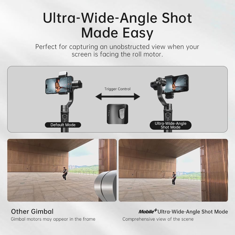 hohem iSteady Mobile Plus Kit Smartphone Gimbal Stabilizer,3-Axis Phone Gimbal w/Fill Light,360° Infinite Rotation,Max Payload 280g,Android and Phone Gimbal,YouTube TikTok Video Vlogging Stabilizer