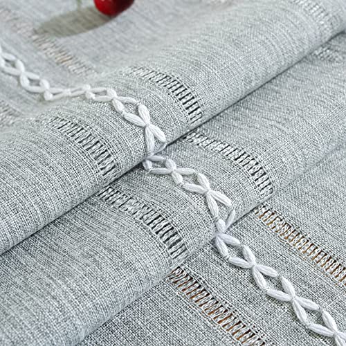 Laolitou Rustic Table Runner with Tassels, Cotton Linen Table Decoration for Holiday Party, Farmhouse Table Runners, Wedding and Dining Decorations, 36 Inches, Pink
