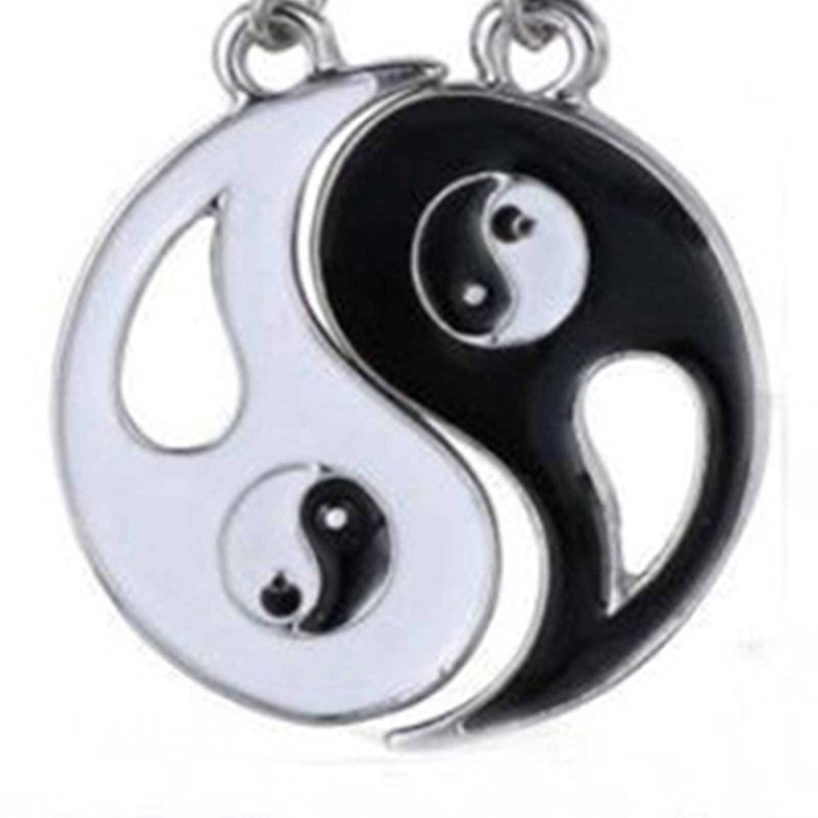 Best Friend Necklaces 2pcs Matching Yin Yang Necklaces Yin Yang Puzzle Pendant Necklces for Bff Friendship Relationship Boys Girls Best Friends Lovers and Couples Valentines Day Gift White&Black