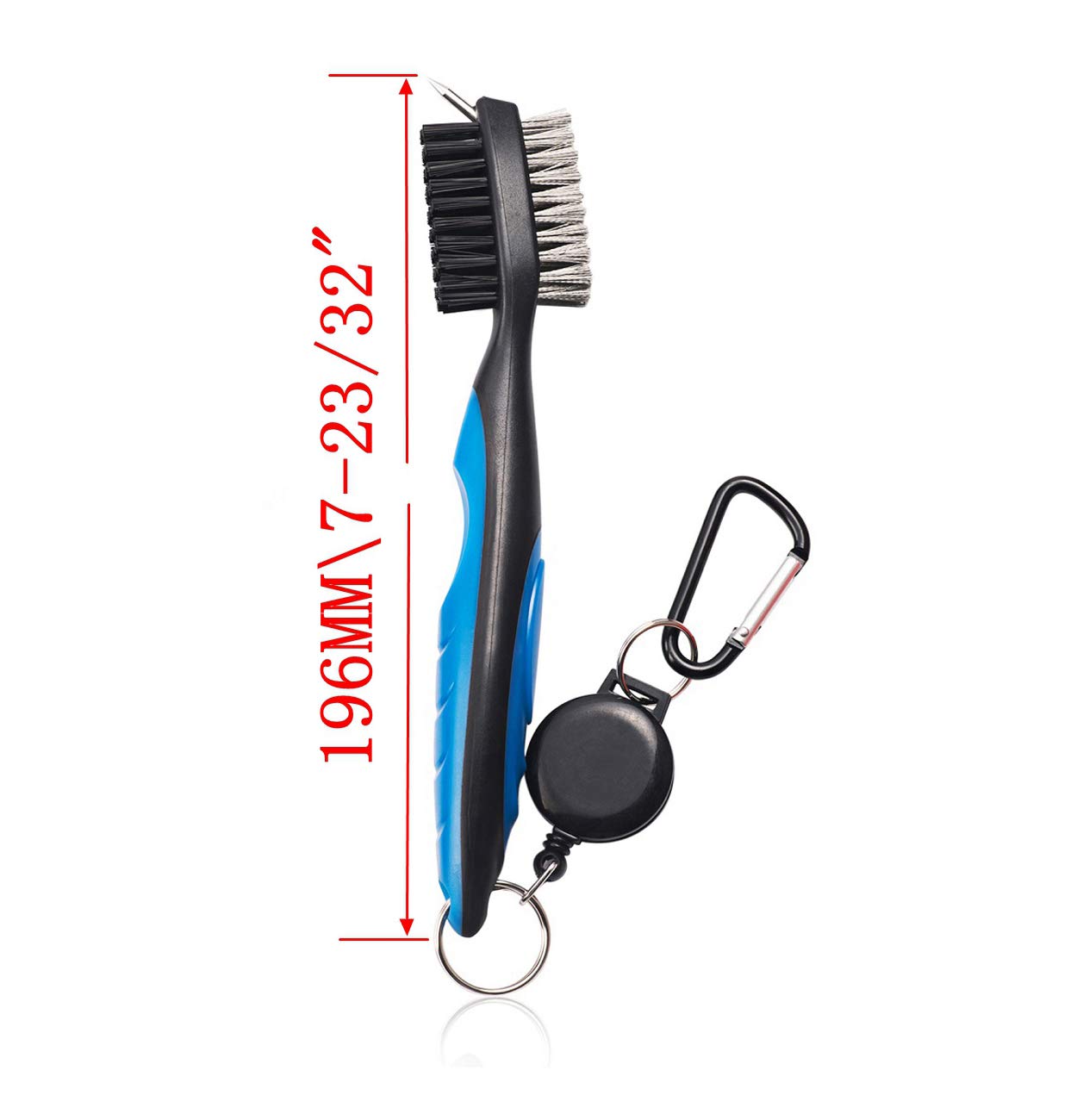 Xintan Tiger Pack of 2 Golf Club Brush Groove Cleaner with Retractable Zip-line and Aluminum Carabiner Cleaning Tools