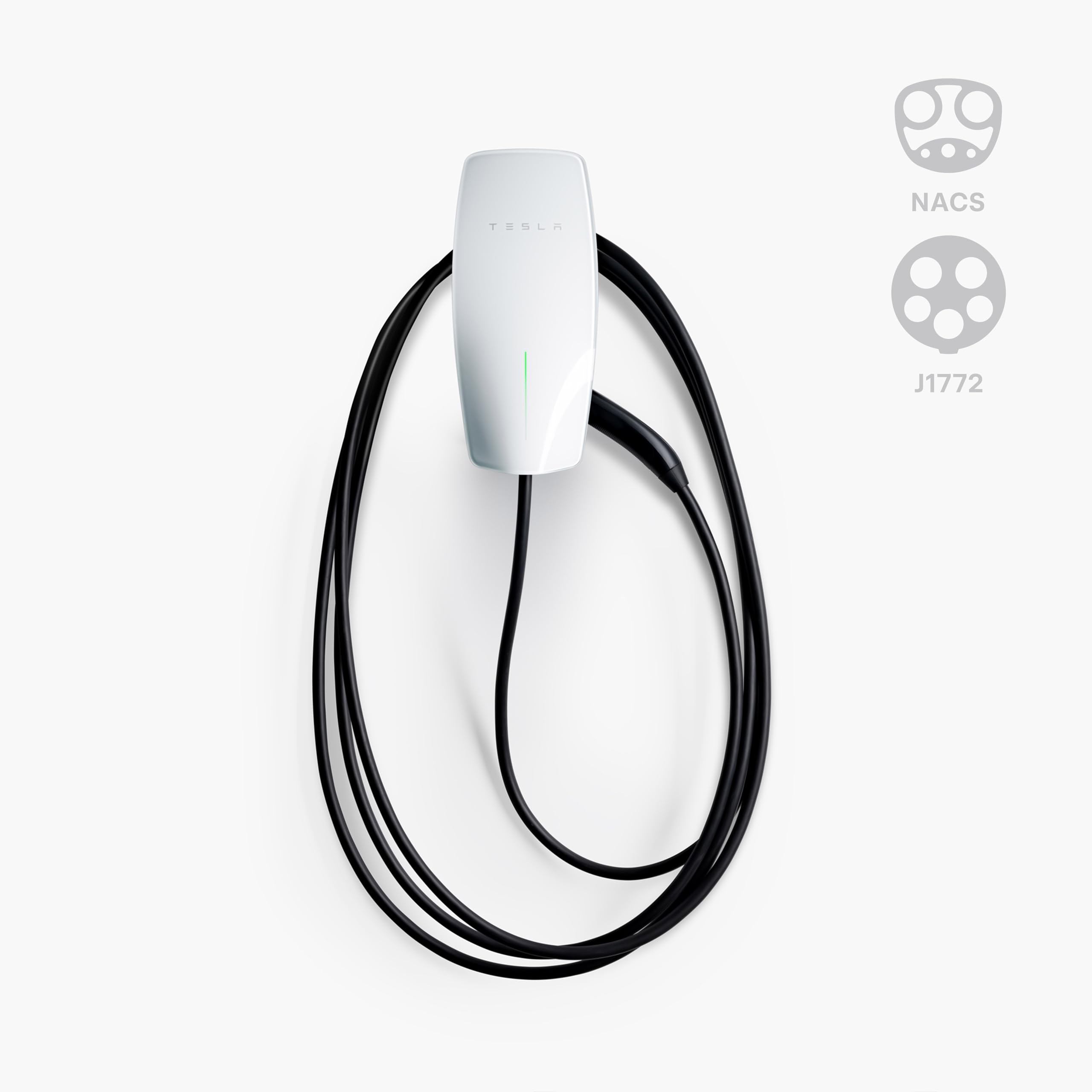 Tesla Universal Wall Connector - Home Electric Vehicle (EV) Charger with Dual Plug Type (NACS + J1772) - Compatible with All North American EVs - Level 2 - up to 48A - Energy Star Partner