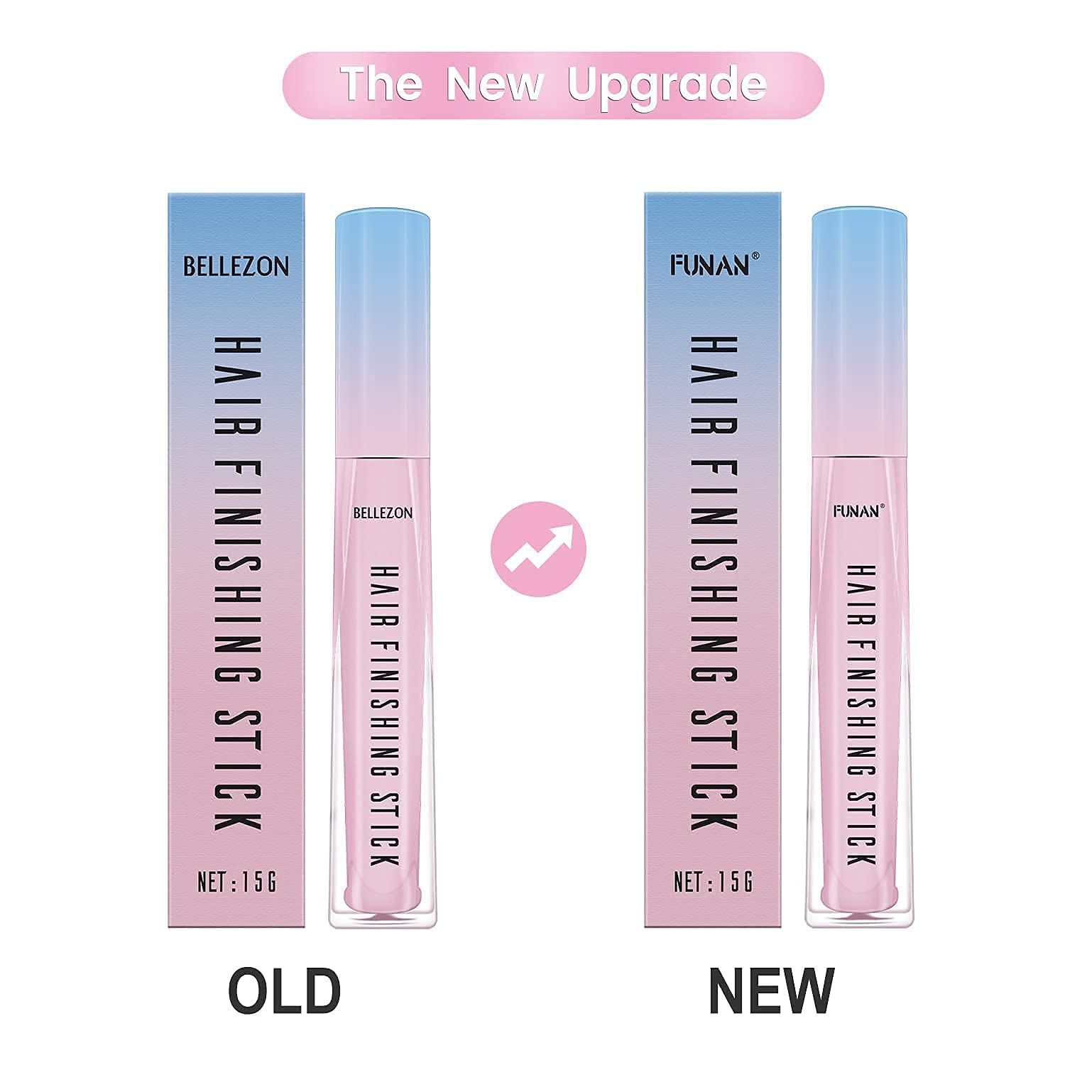 FUNAN Hair Finishing Stick 2 Pack for Small Broken Hair Cream/ Gel for Women Naturally Refreshing, Non-Greasy and Non-Sticky