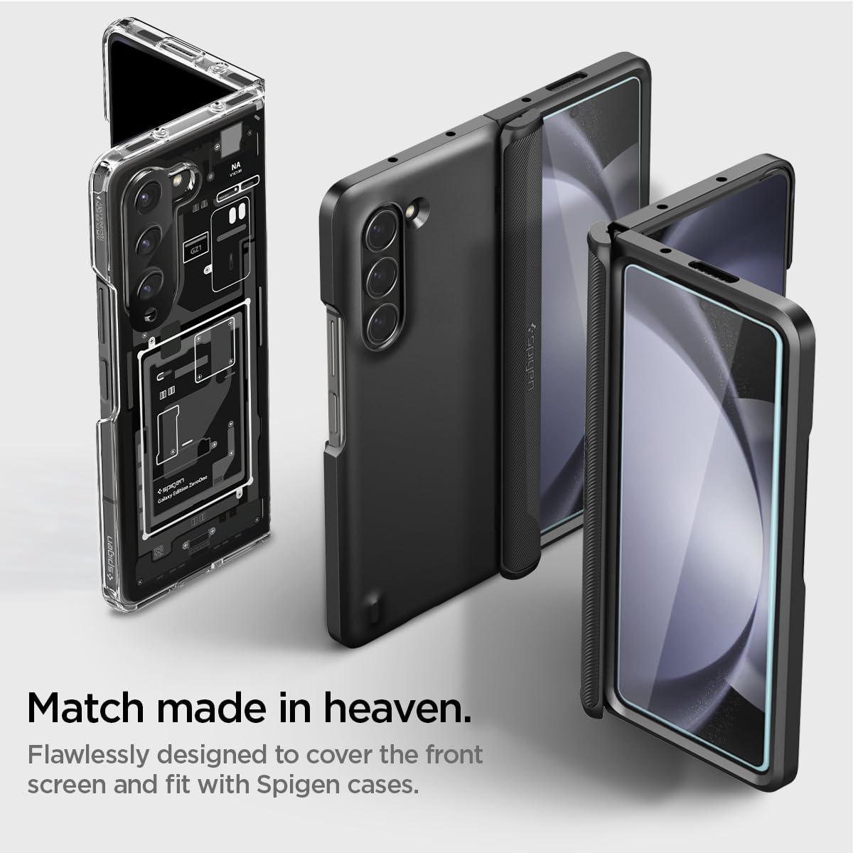 Spigen Tempered Glass Screen Protector [GlasTR EZ FIT] designed for Galaxy Z Fold 5 [2 Pack]