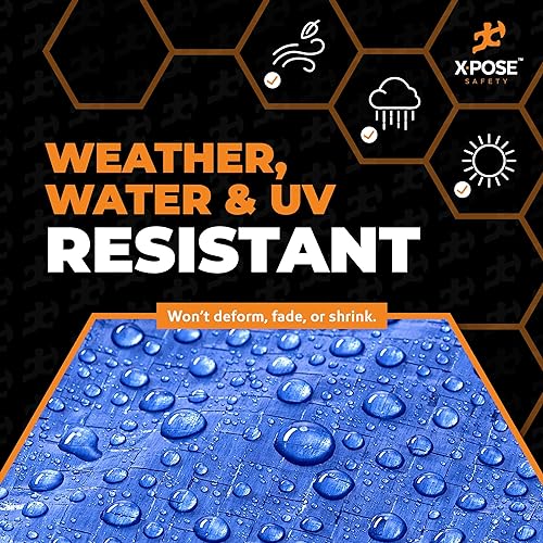 Multipurpose Protective Cover Brown Poly Tarp 10' x 10' - Durable, Water Resistant, Weather Resistant - 5 Mil Thick Polyethylene - by Xpose Safety