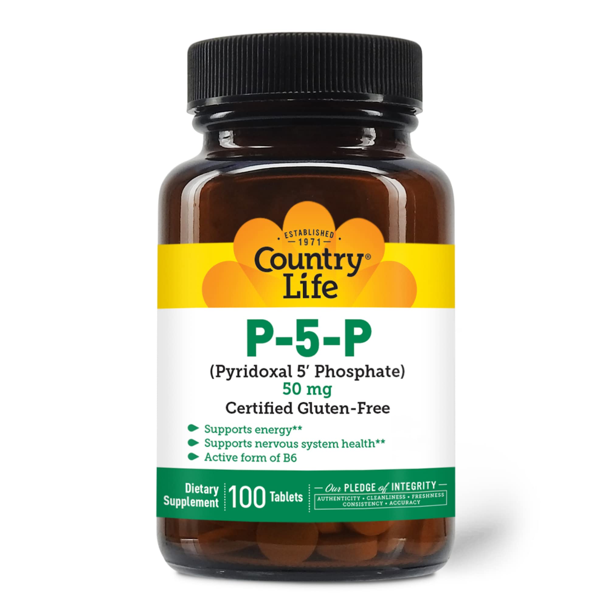 Country Life - P-5-P (Pyridoxal Phosphate) 50 mg - 100 Tablets