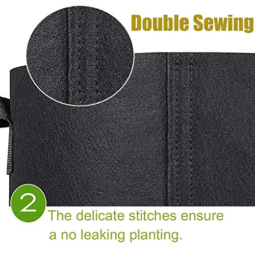 Cavisoo 24-Pack 5 Gallon Grow Bags, Heavy Duty Thickened Non-Woven Plant Fabric Pots with Reinforced Handles