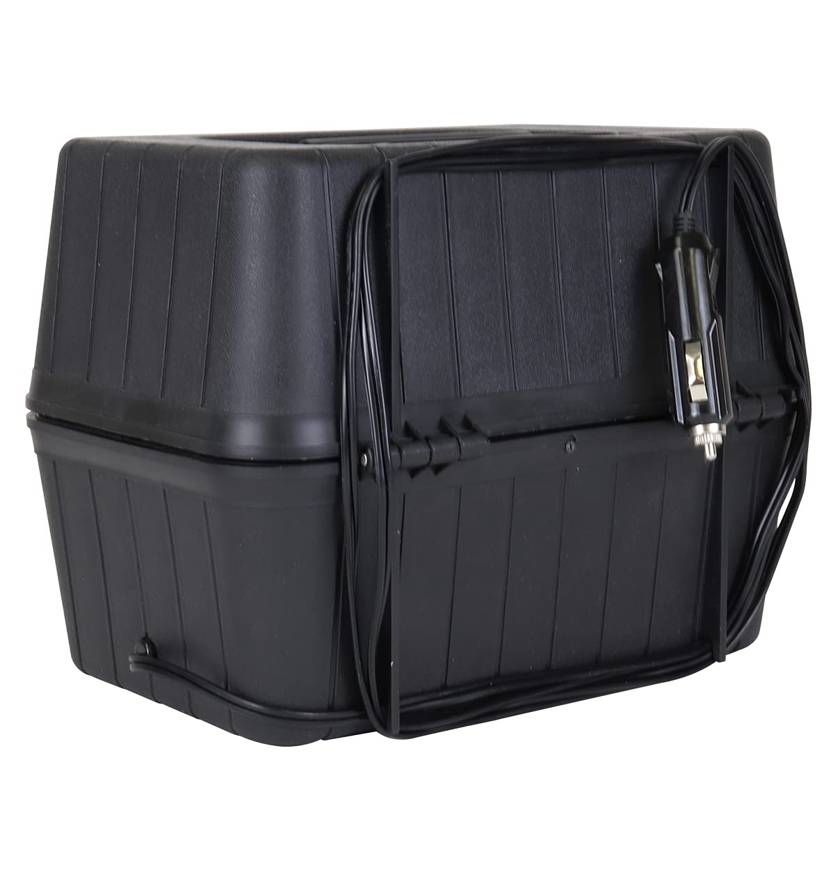 Koolatron 12V Heating Lunch Box Stove, 1.6 Qt (1.5 L), Black, 6 ft (1.8m) Power Cord, Heats to 300F (149C), Built-In Cord Storage, Classic Construction Worker Lunchbox, for Car, SUV, Pickup Truck