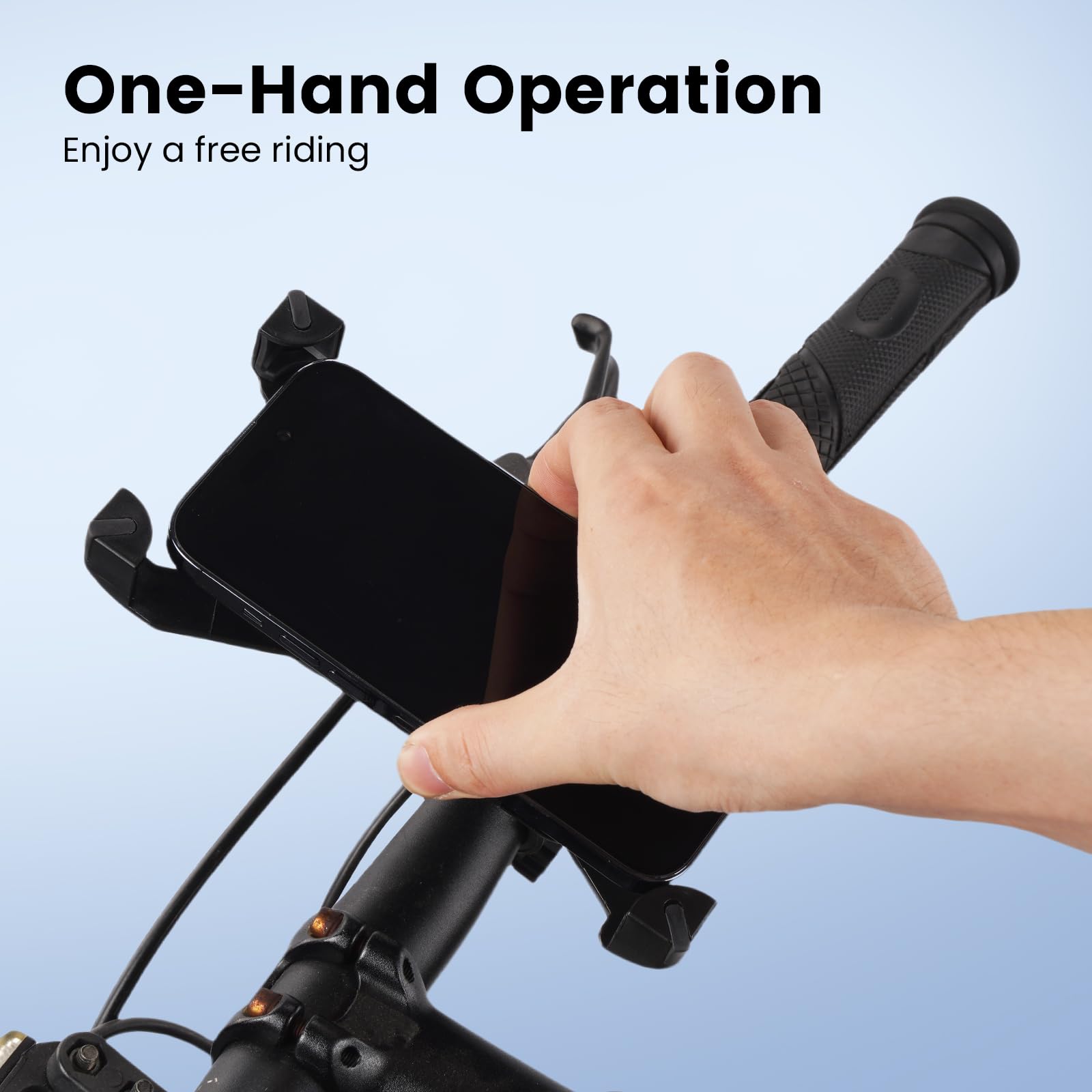 Eldryvon Bike Phone Holder - Motorcycle Phone Mount, Handlebar & Scooter Accessories, Compatible with 3.5"-7" Smartphones - Bike Cell Phone Holder for Bicycle, Ebike, and Stroller Usea