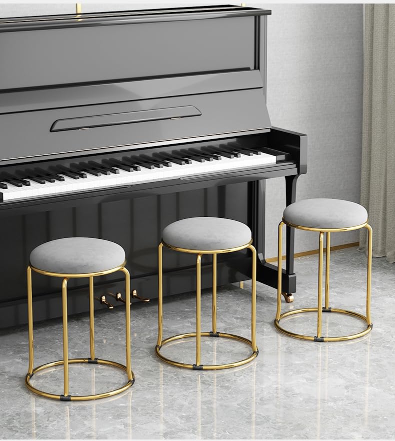 MOGUOBIN Velvet Bar Stool Backless Bar Stools Counter Stools Vanity Stools Salon Backless bar stools Round Stool Stackable Round Chairs Dining Chairs Set of 5 Pack,for Dinning,Kitchen,Salon,Semina.