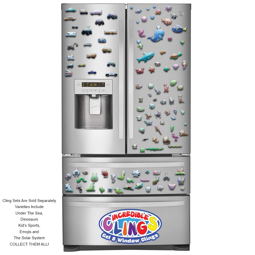 Under The Sea Ocean Window Clings for Kids & Toddlers (by Jesplay USA - Reusable Window Stickers Gels & Decals) Puffy Sticker Activites for Car Plane Home - Underwater Animals Fish Mermaid Shark