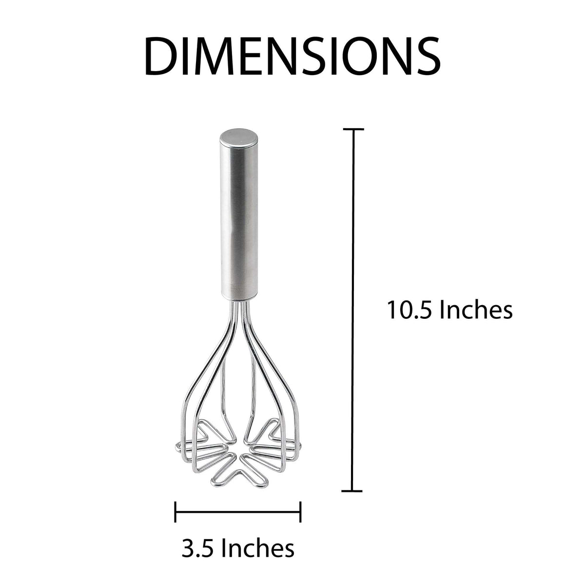 HIC Kitchen 2-in-1 Mix N’Masher Potato Masher, 18/8 Stainless Steel