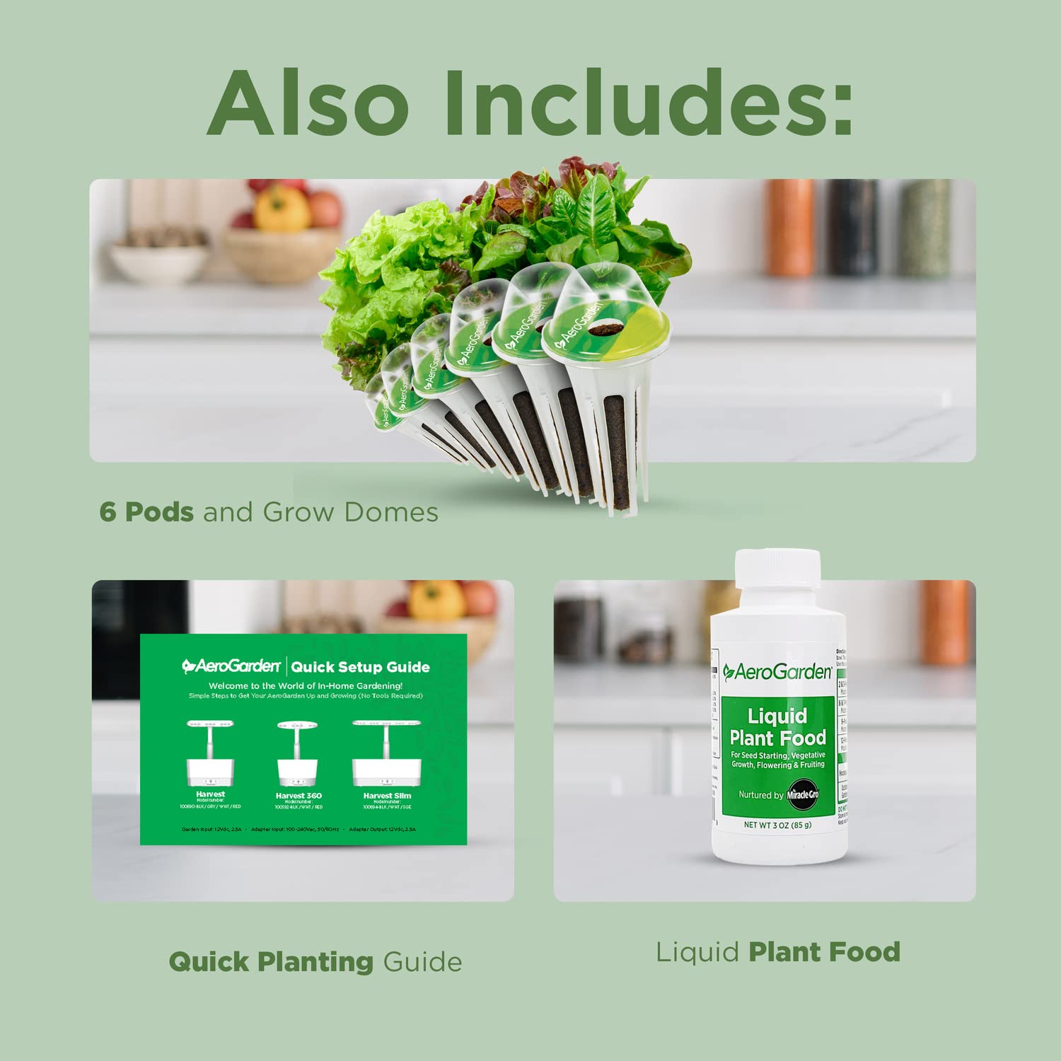 AeroGarden Harvest 360 Indoor Garden Hydroponic System with LED Grow Light and Herb Kit, Holds Up to 6 Pods, Black