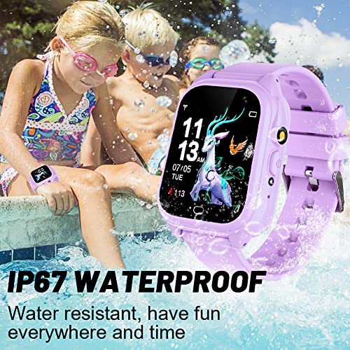 OVV Smart Watch for Kids Boys Girls Age 3-12 with Waterproof 26 Games 1.44'' Touch Screen HD Camera MP3 Player Video Recorder Pedometer Alarm Clock Calculator Torch Wrist Watch Children Learning Toys