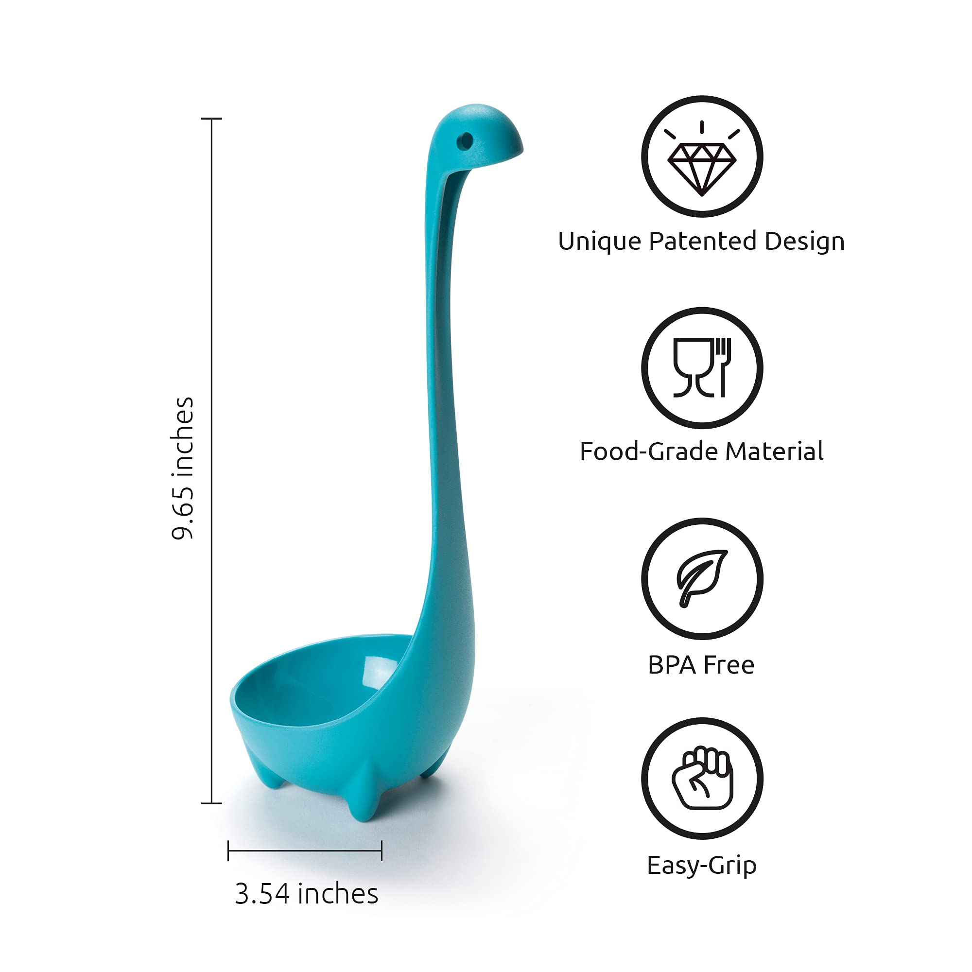 The Original Nessie Ladle by OTOTO - Soup Ladle, Cute Gifts, Funny Kitchen Gadgets, Loch Ness design, Cooking Gifts for Mom - Cute and Practical Kitchen Utensils - Unique Gifts for Women, Mothers Day