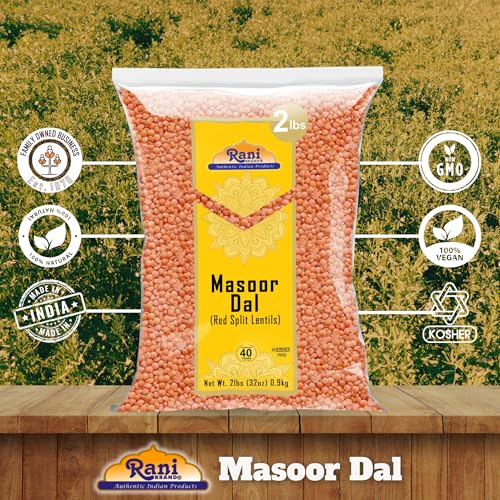 Rani Masoor Dal (Indian Red Lentils) Split Gram, 32oz (2lbs) 908g ~ All Natural | Gluten Friendly | NON-GMO | Kosher | Vegan | Indian Origin