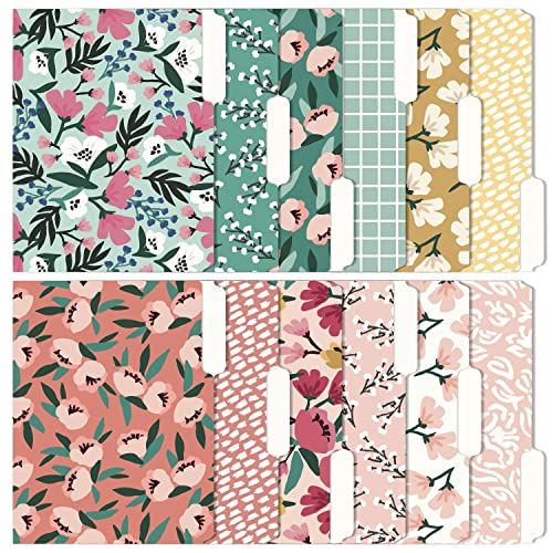 Zynshe Decorative File Folders, Set of 24-3 Tab Cute File Folders Letter Size Decorative Colored File Folders Boho Manilla Folders 8.5 x 11 – Pretty File Folders Home Office Supplies (Blossom)