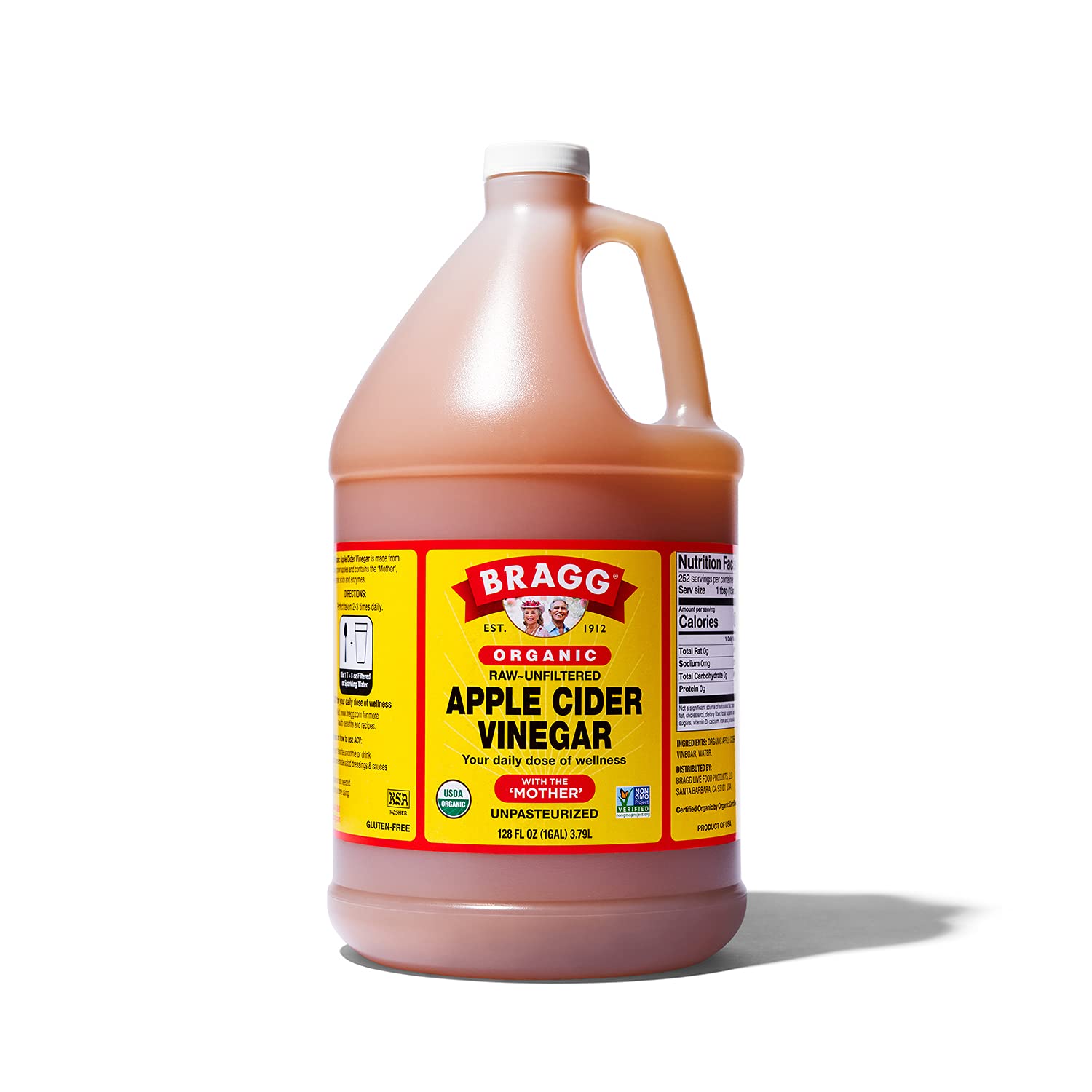 Bragg Organic Apple Cider Vinegar with the Mother - 1 gal (128 fl oz) - Raw and Unfiltered