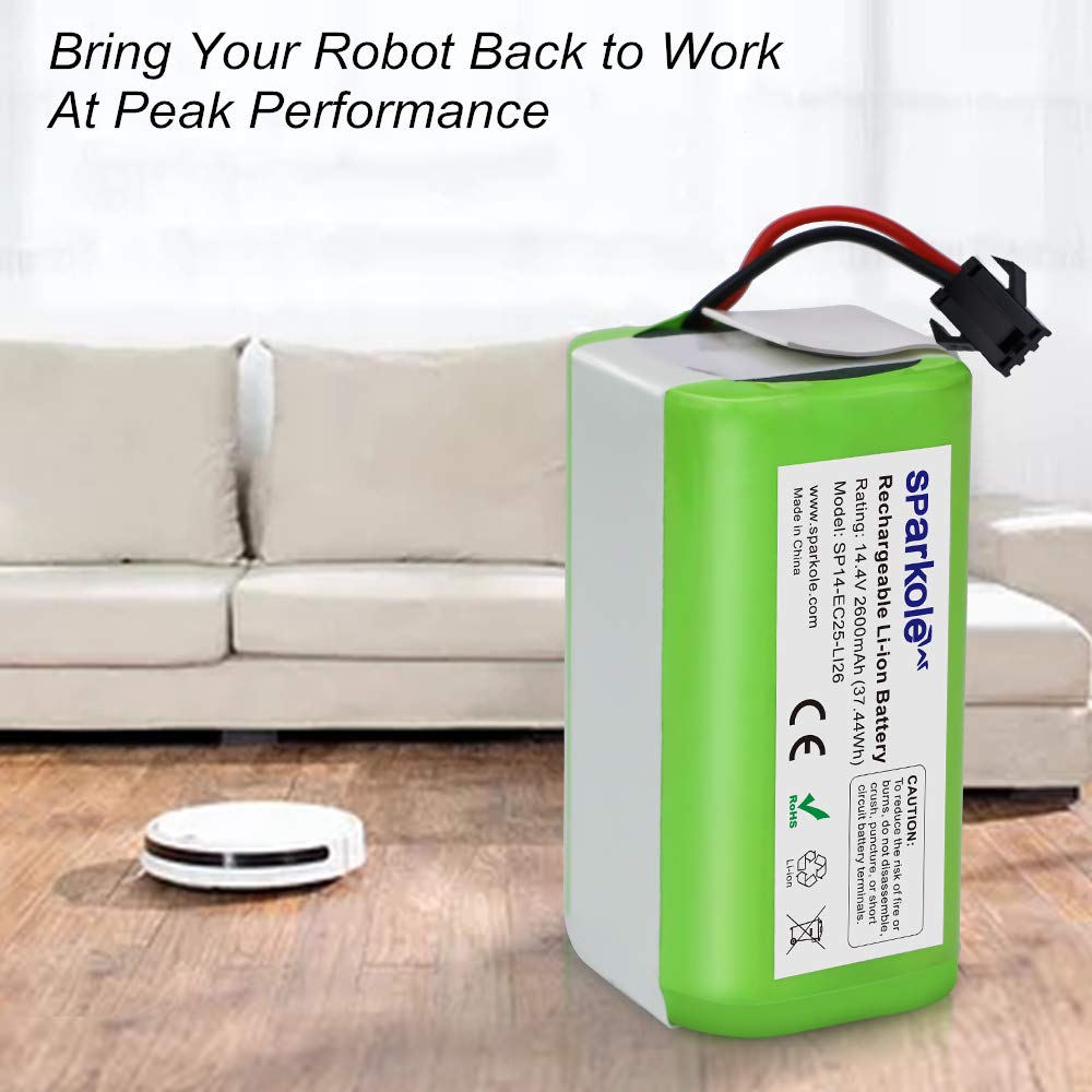 SPARKOLE 14.4V 2600mAh Replacement Battery for Ecovacs Deebot N79S, N79, DN622, DN622.11 and Eufy Robovac 11, 11S, 11S Max, 30, 30C, G30, G10 Hybrid