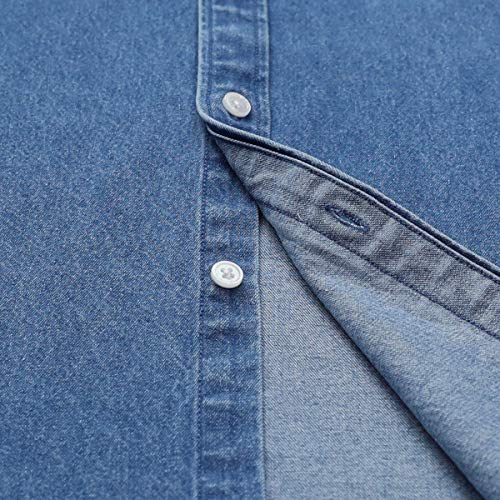 Dubinik®Work Shirts for Men Mens Short Sleeve Button Down Shirts Mens Work Shirts Two Pocket Cotton Rugged Casual Western Z Navy