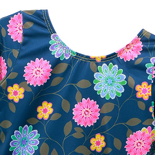 DAXIANG Leotards for Girls Gymnastics Long Sleeve Gymnastics Leotard for Girls Gymnastics Leotards Purple Snowflake 9-10Y