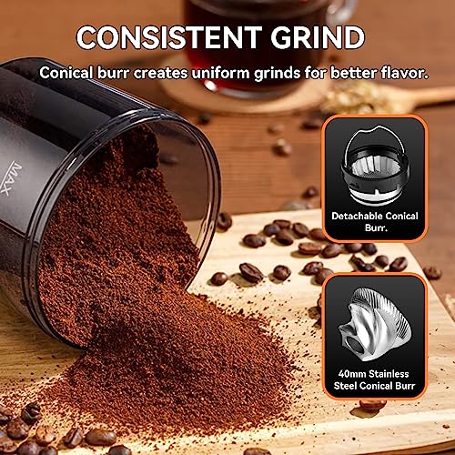 BEEONE Burr Coffee Grinder with Digital Control, Espresso Grinder with 31 Precise Settings for 1-10 Cups, Coffee Been Grinder with Time Display for Home use, Black