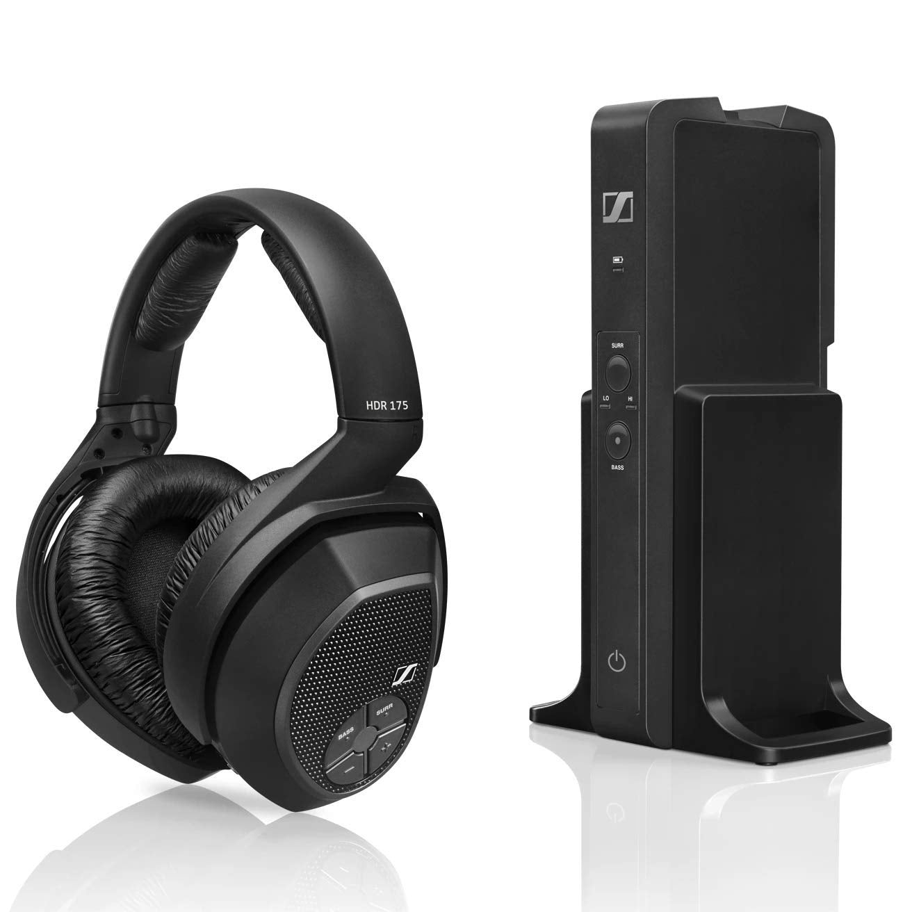 Sennheiser Consumer Audio RS 175 RF Wireless Headphone System for TV Listening with Bass Boost and Surround Sound Modes,Black