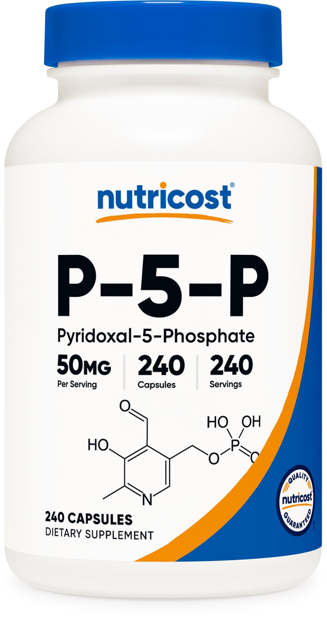 Nutricost P5P Vitamin B6 Supplement 50mg, 240 Capsules (Pyridoxal-5-Phosphate) - Vegetarian Friendly, Non-GMO, Gluten Free