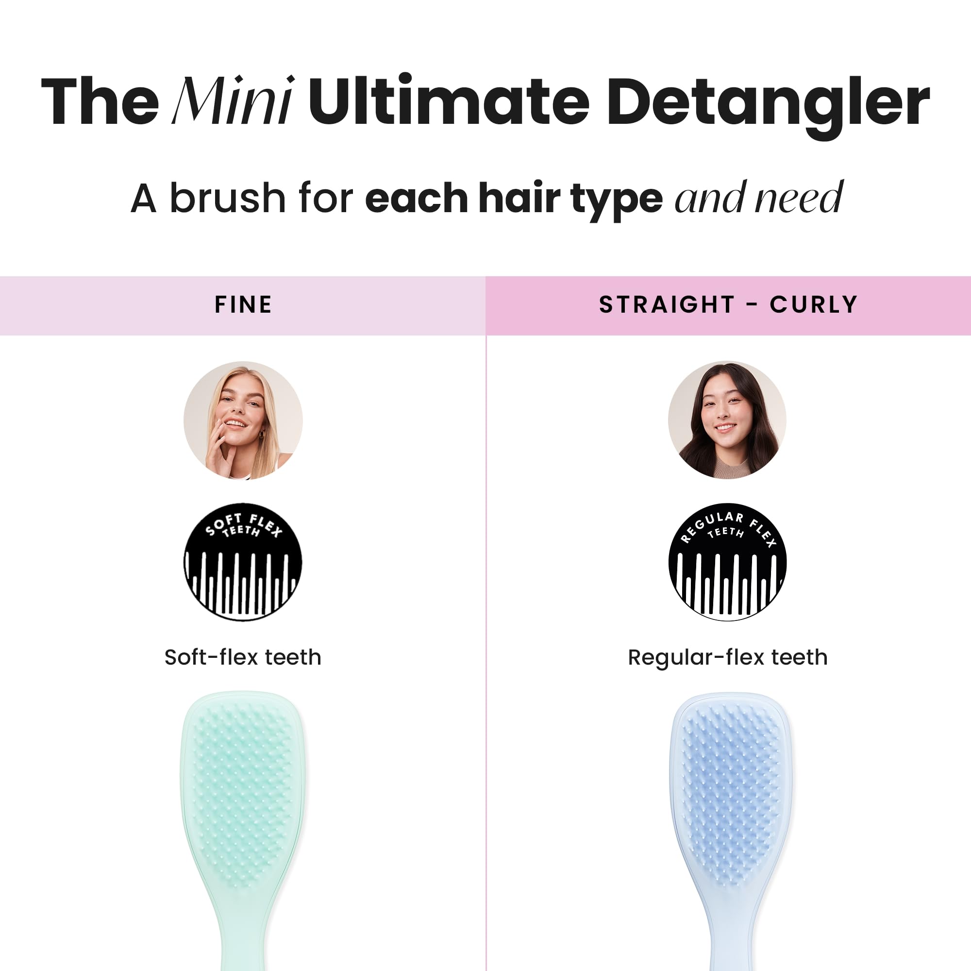 Tangle Teezer Ultimate Detangler Hairbrush, Eliminates Knots & Reduces Breakage, Mini Hair Brush for Travel, Small Hands & All Hair Types, Digital Lavender