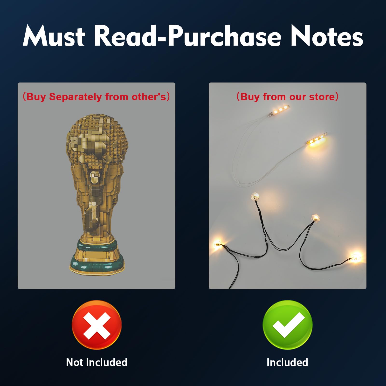 BrickBling LED Light Compatible with Lego FIFA World Cup Official Trophy 43020-No Model Included (Classic Version Light)